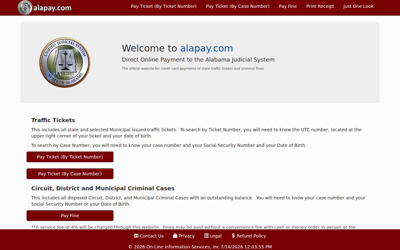 Colbert County Circuit Clerk records AlaPay payment portal