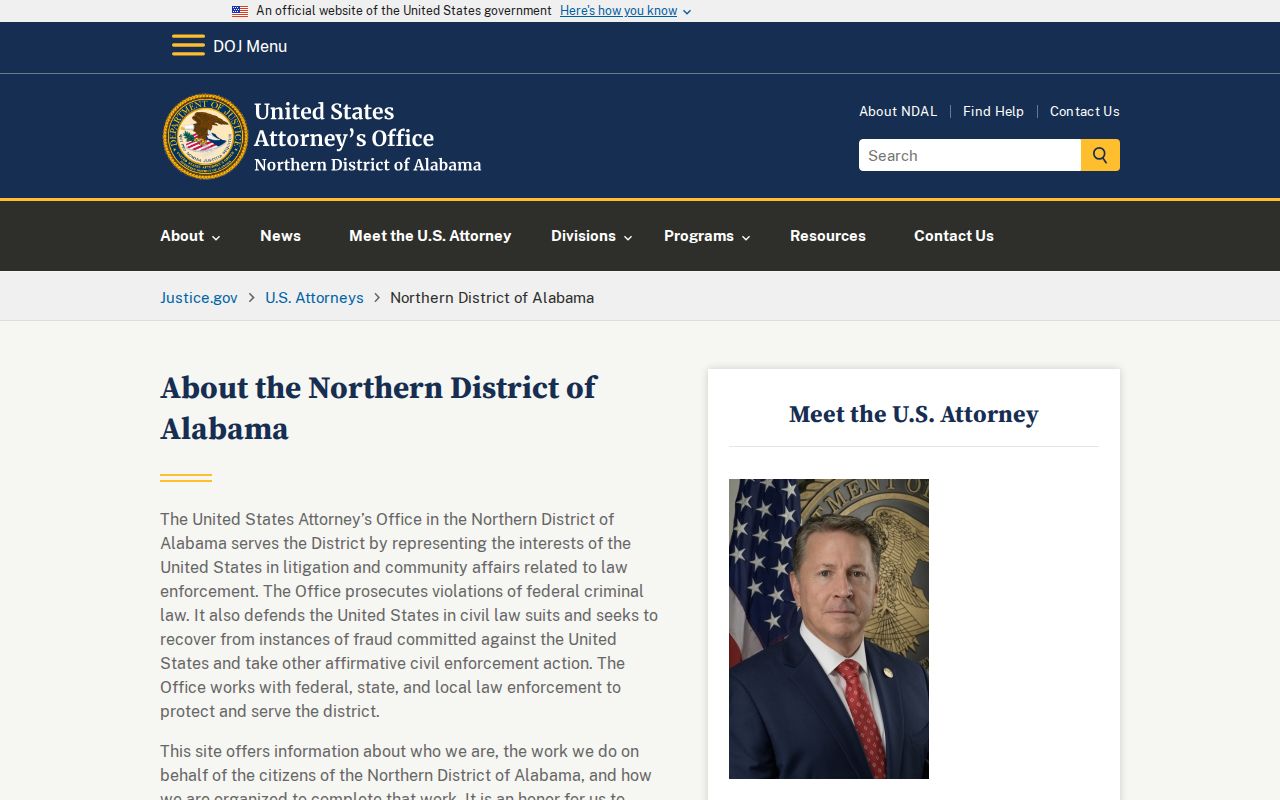 Colbert County court dockets U.S. Attorney Northern District Alabama
