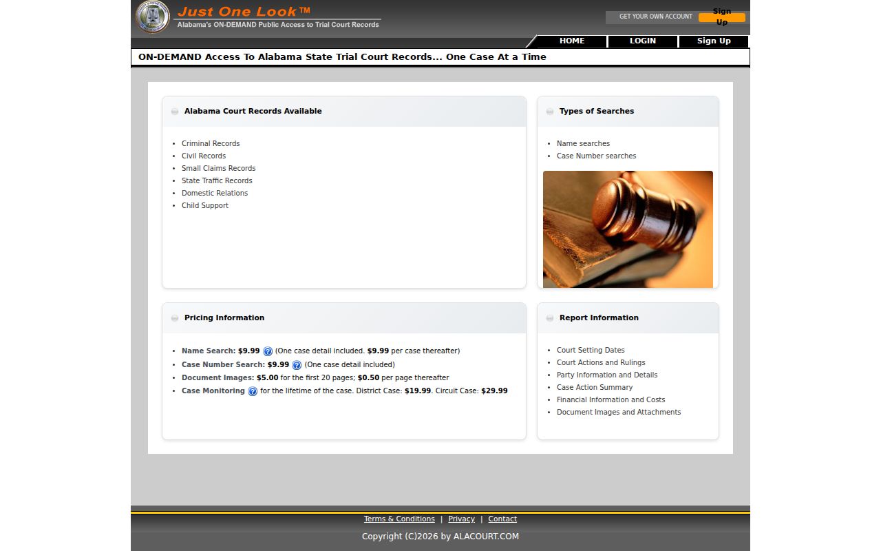 Colbert County court records Alacourt ACCESS search page