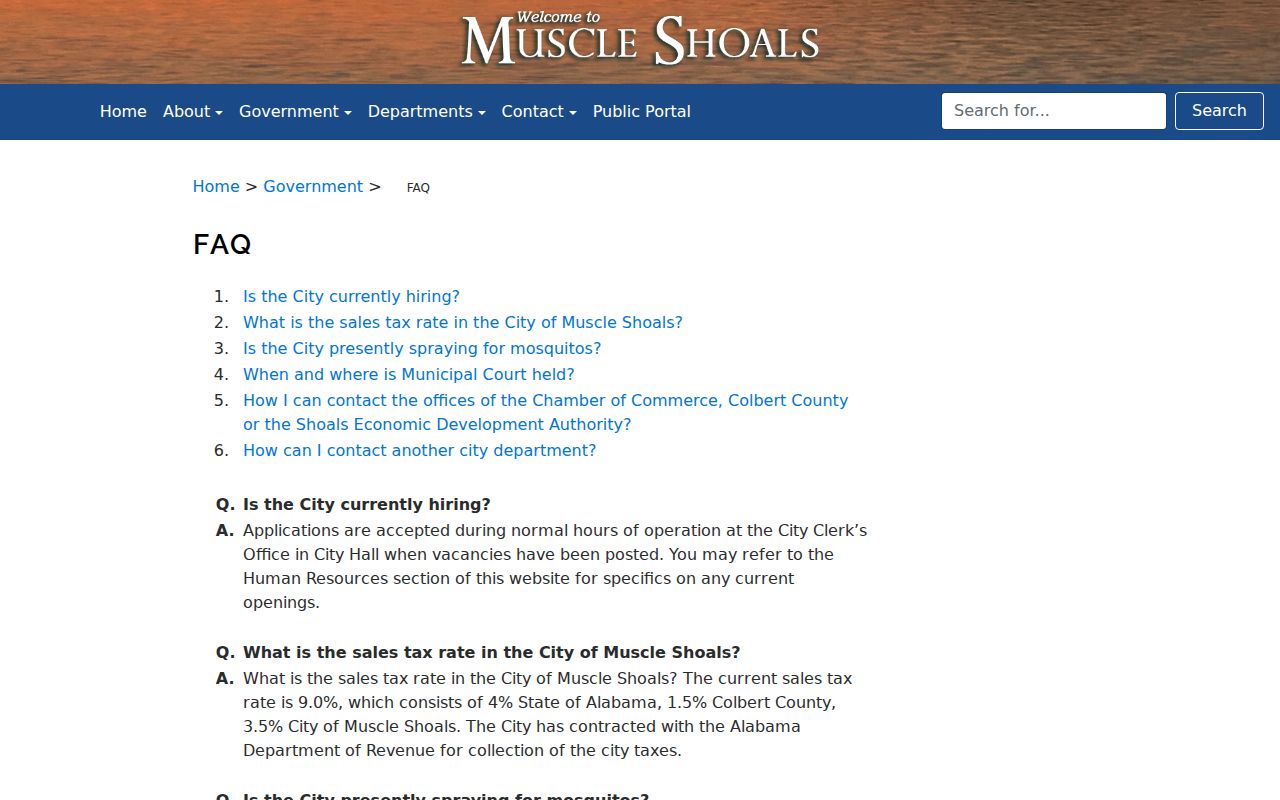 Colbert County Circuit Court records Muscle Shoals municipal court FAQ source