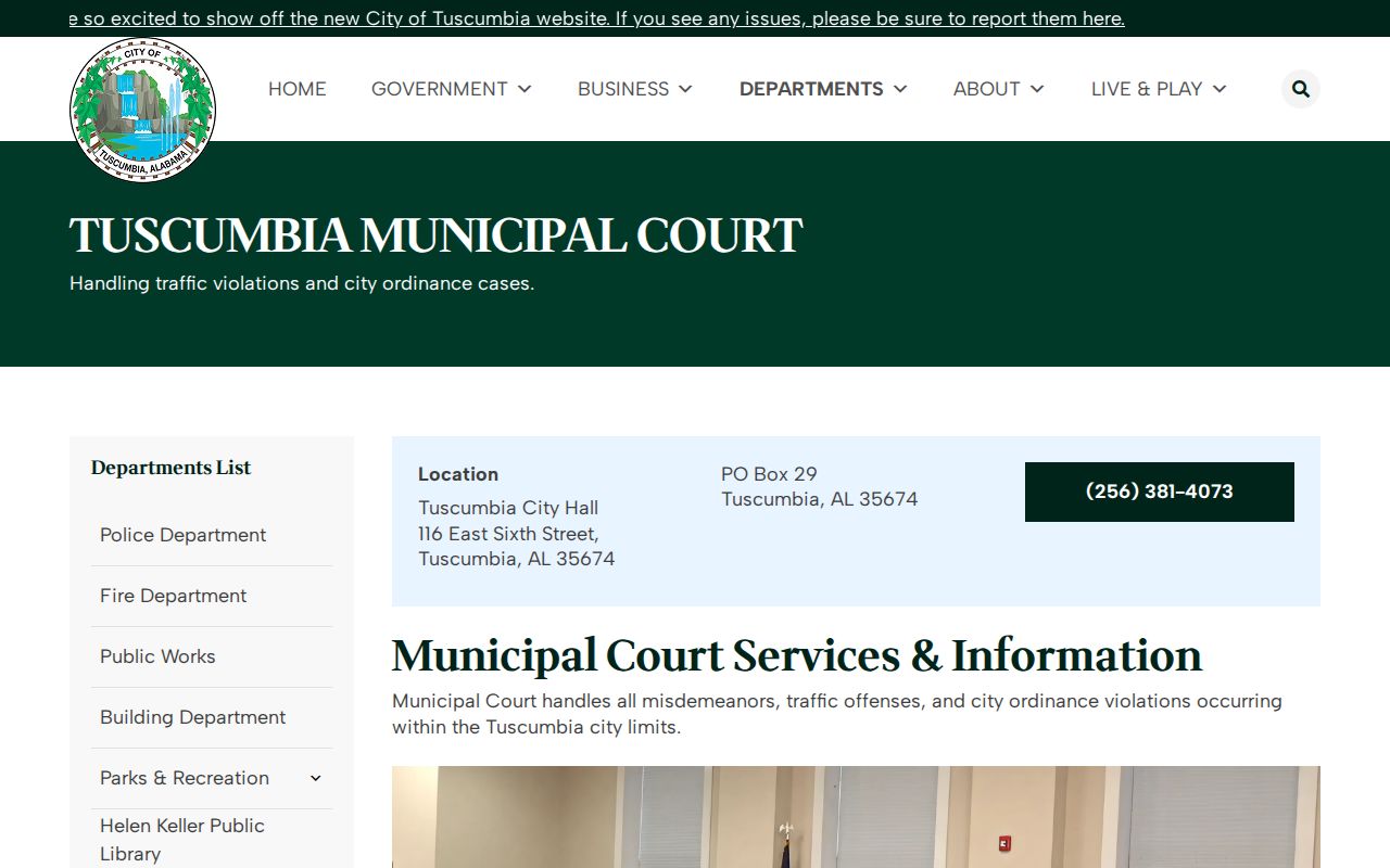 Colbert County Circuit Court records Tuscumbia Municipal Court source