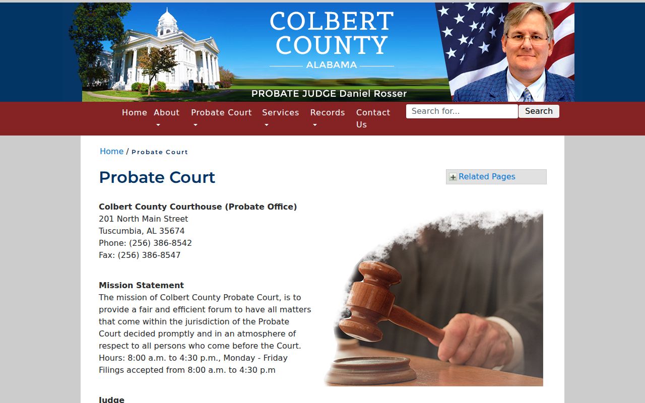 Colbert County probate records Probate Court page