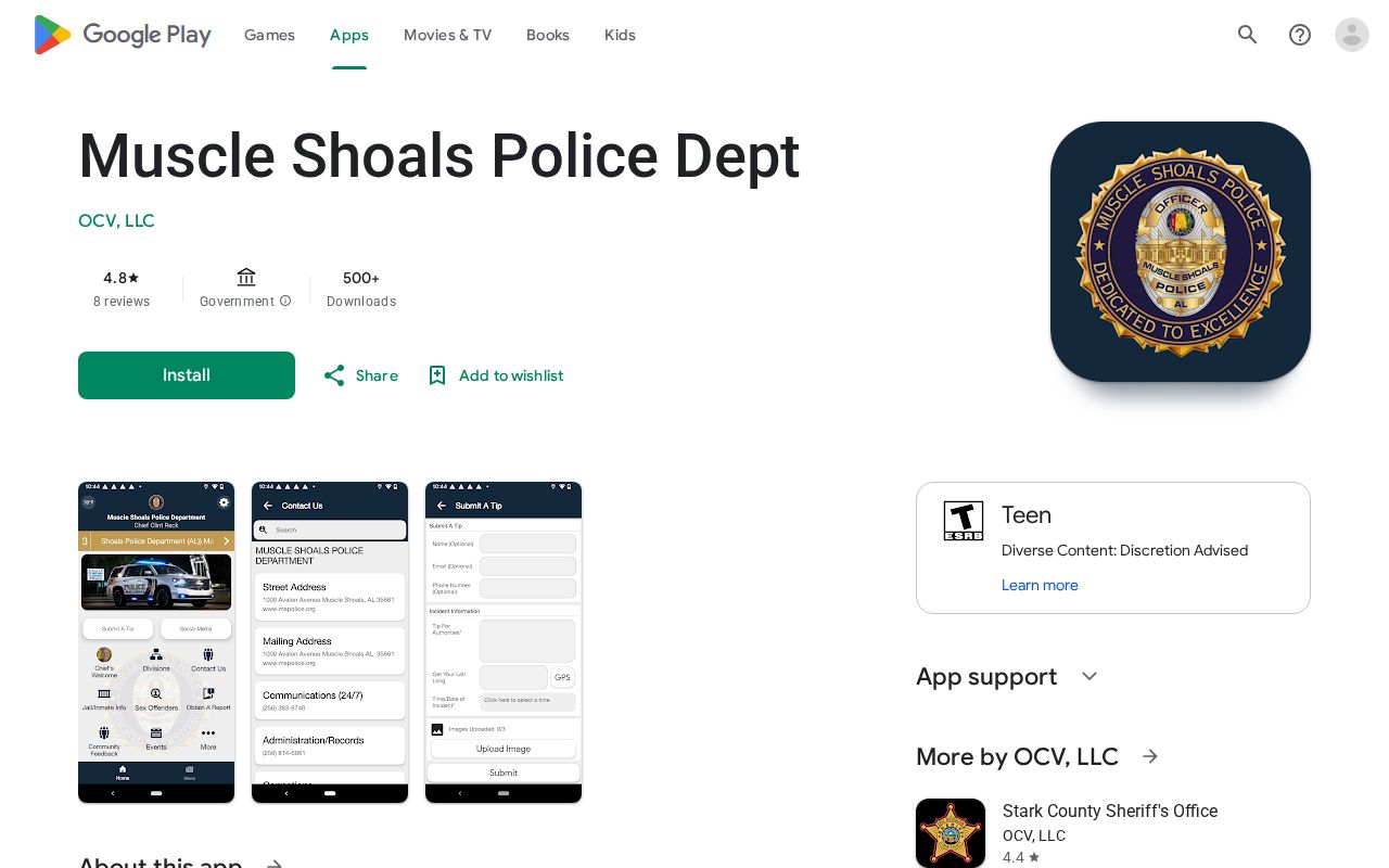Colbert County traffic court records Muscle Shoals Police Android app