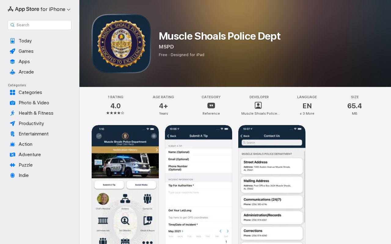 Colbert County traffic court records Muscle Shoals Police iOS app