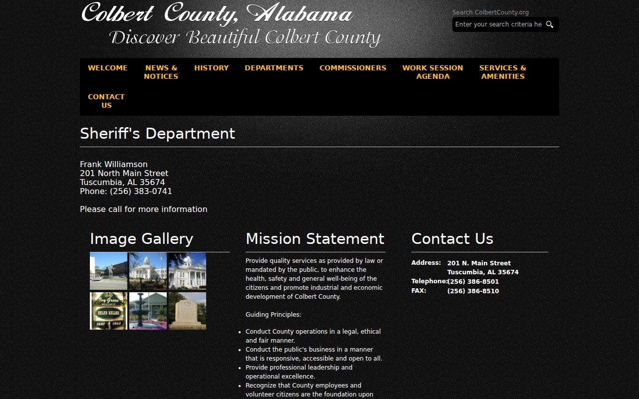 Colbert County warrant records sheriff department listing